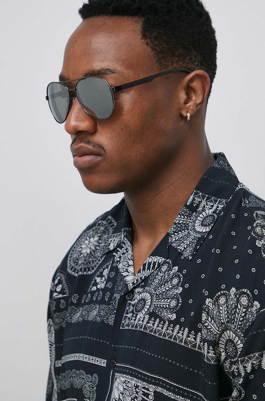 Okulary męskie przeciwsłoneczne z polaryzacją kolor czarny lustrzana czarny RS23.OKM401