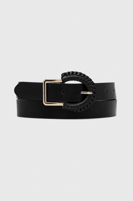 Pasek damski ze skóry ekologicznej kolor czarny czarny RS23.PAD301