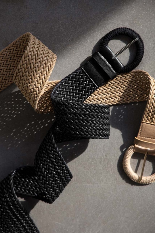 Pasek damski pleciony kolor czarny czarny RS23.PAD502