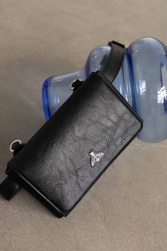 Pasek damski z saszetką ze skóry ekologicznej kolor czarny czarny RS23.PAD900