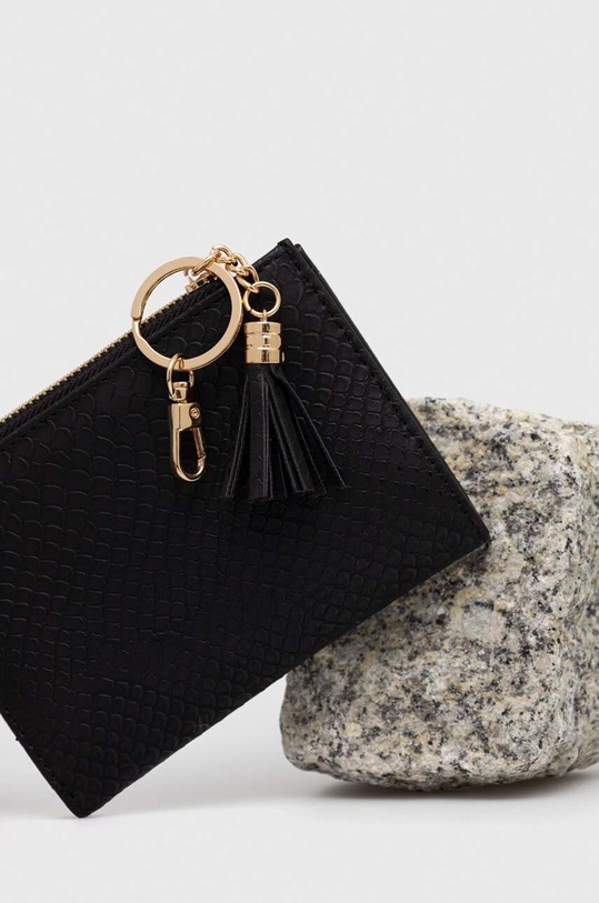 Portfel damski ze skóry ekologicznej kolor czarny czarny RS23.PFD201