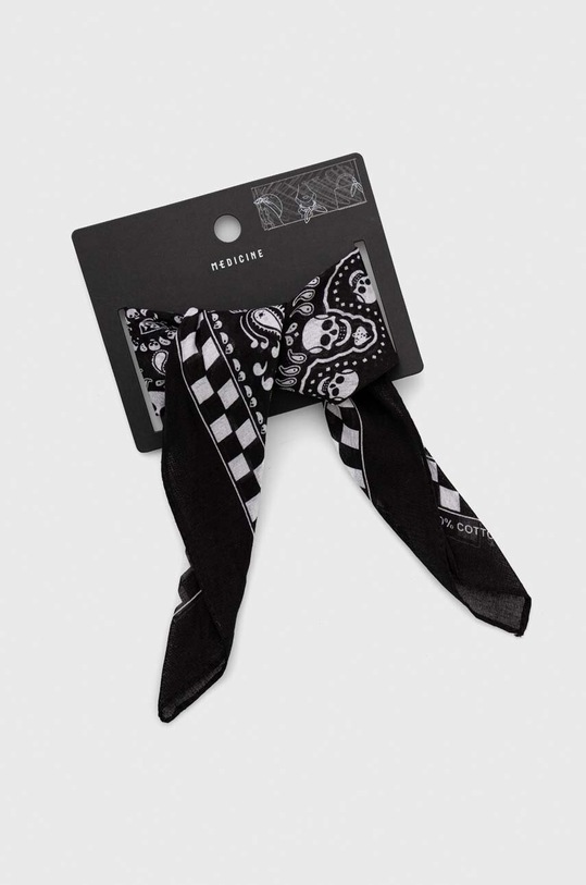 Akcesoria Bandana bawełniana męska wzorzysta kolor czarny RS23.SAM600 czarny