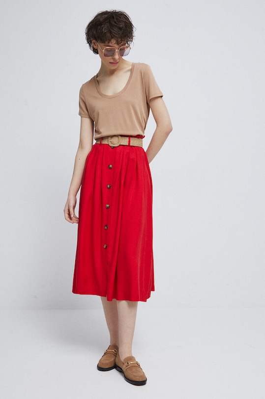Spódnica damska gładka kolor czerwony RS23.SDD702 czerwony RS23