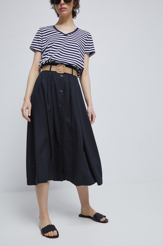 Spódnica damska gładka kolor czarny RS23.SDD702 czarny RS23