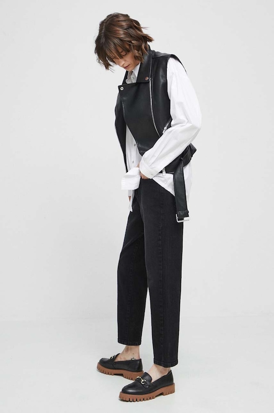 Rifle dámske mom fit čierna farba čierna RS23.SJD040