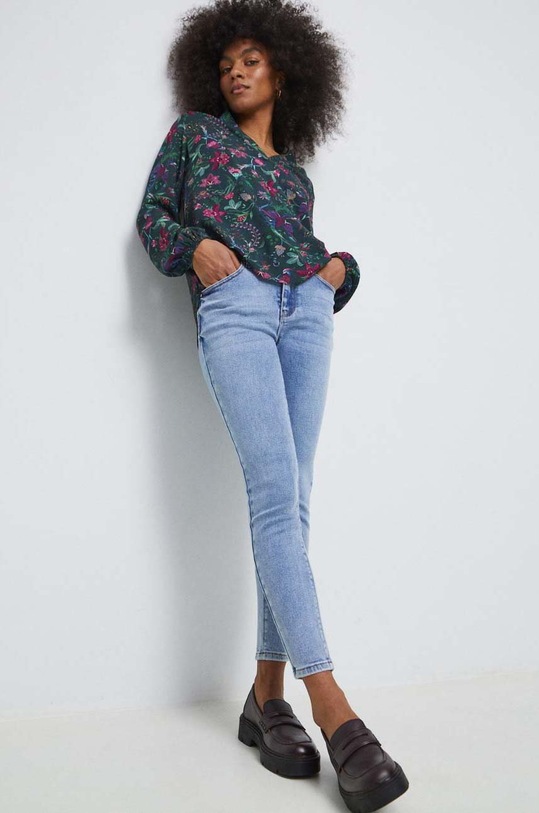 Jeansy damskie skinny kolor niebieski niebieski RS23.SJD301