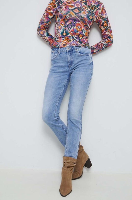 Jeansy damskie slim kolor niebieski niebieski RS23.SJD302