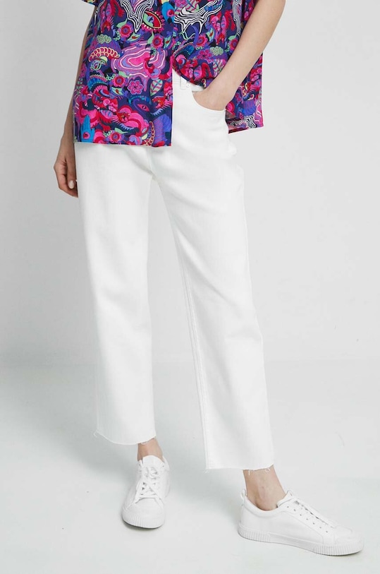 Jeansy damskie straight kolor biały biały RS23.SJD401