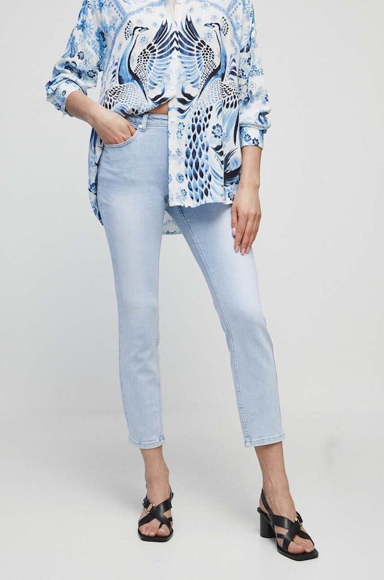 Jeansy damskie slim kolor niebieski niebieski RS23.SJDA00