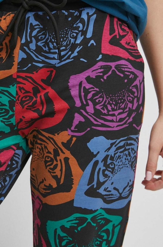 Spodnie dresowe damskie wzorzyste kolor czarny czarny RS23.SPD090