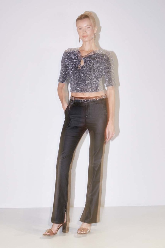 Spodnie damskie flared kolor czarny RS23.SPD104 czarny RS23