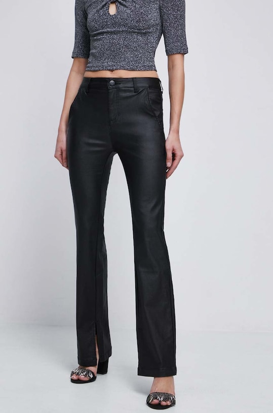 Spodnie damskie flared kolor czarny RS23.SPD104 czarny