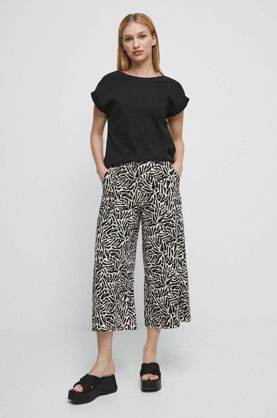 Spodnie lniane damskie kolor beżowy RS23.SPDA03 beżowy RS23