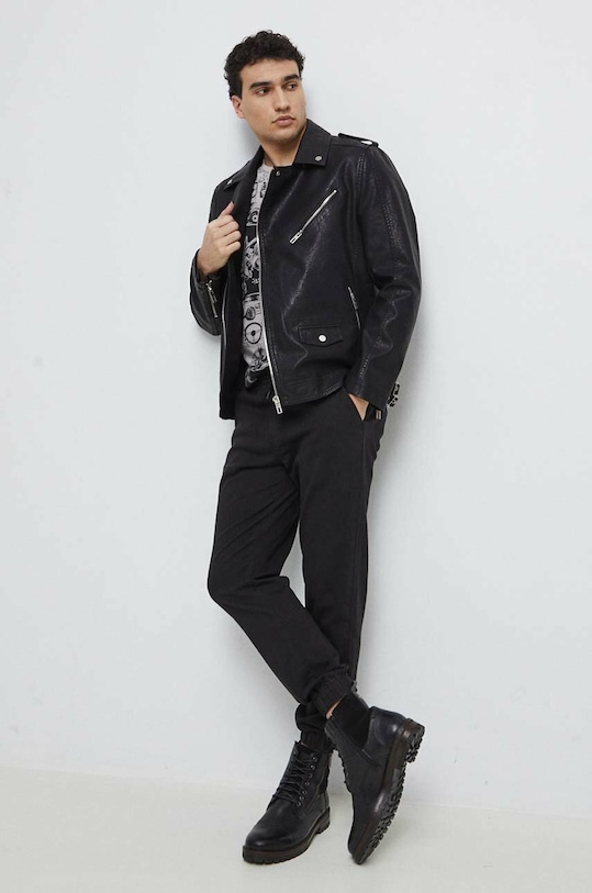 Spodnie męskie gładkie kolor czarny RS23.SPM030 czarny RS23