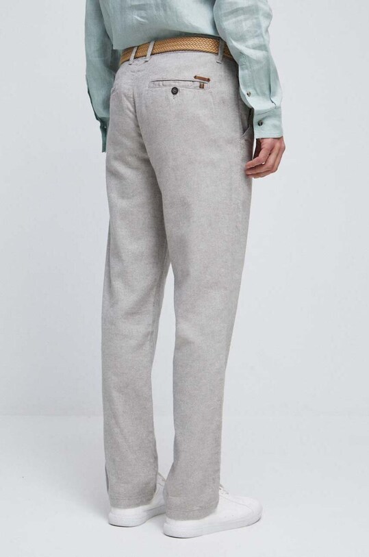 Oblečení Plátěné kalhoty pánské šedá barva RS23.SPM071 šedá