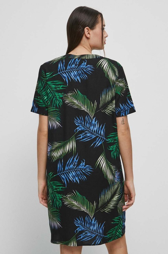 Odzież Sukienka z domieszką lnu damska kolor czarny RS23.SUD092 czarny