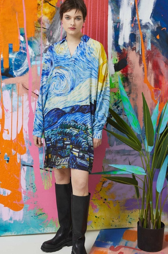 Sukienka damska Eviva L'arte kolor multicolor midi multicolor RS23.SUD252