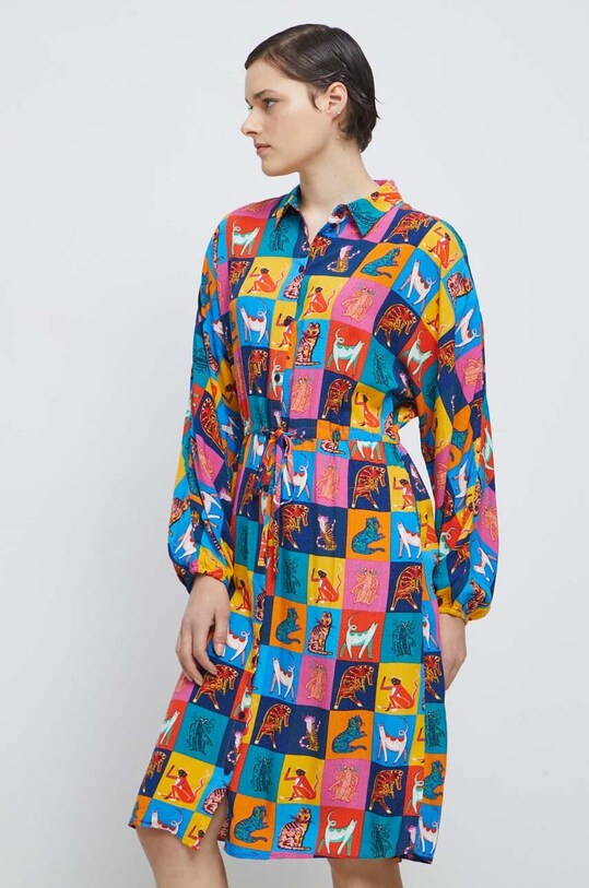 Sukienka damska z kolekcji Koty midi multicolor RS23.SUD350