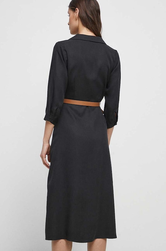 Odzież Sukienka damska gładka kolor czarny RS23.SUD502 czarny