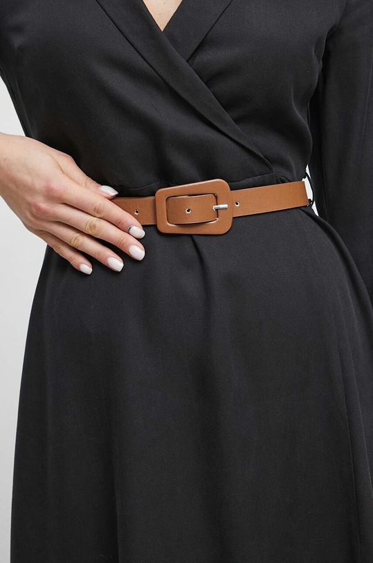 Sukienka damska gładka kolor czarny RS23.SUD502 czarny