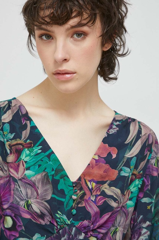 Šaty dámske so vzorom zelená farba RS23.SUD506 tyrkysová