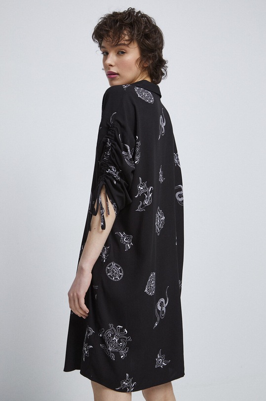 Odzież Sukienka damska wzorzysta kolor czarny RS23.SUD606 czarny