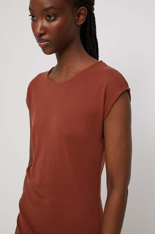 Sukienka damska gładka kolor brązowy brązowy RS23.SUD802