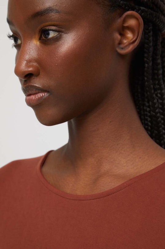 Sukienka damska gładka kolor brązowy RS23.SUD802