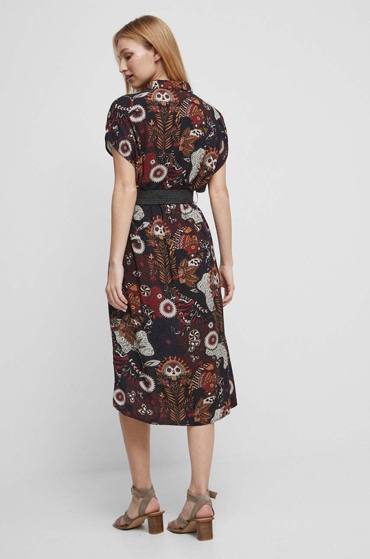Odzież Sukienka damska wzorzysta kolor czarny RS23.SUDB00 czarny