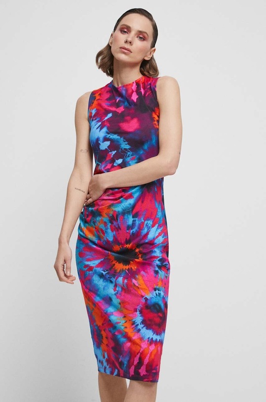 Sukienka bawełniana damska wzorzysta kolor multicolor bawełna multicolor RS23.SUDC00