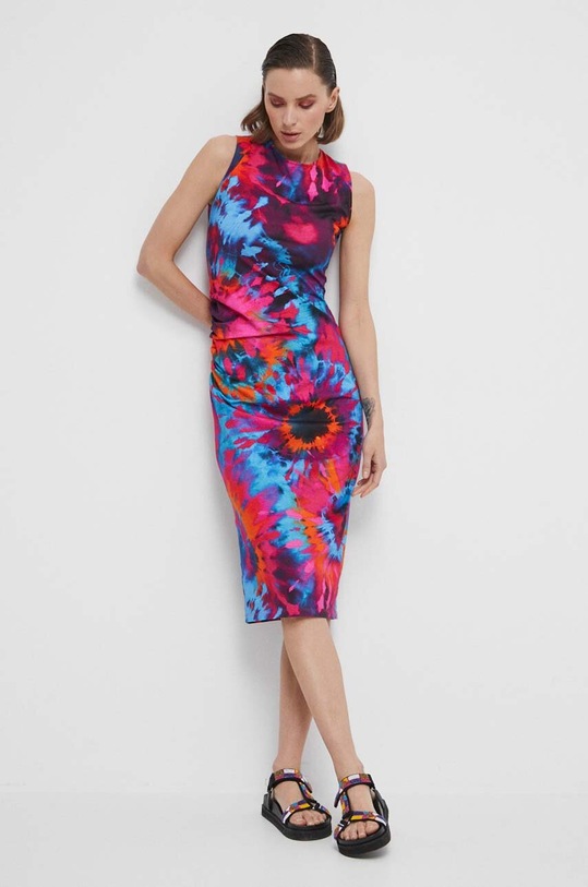 Odzież Sukienka bawełniana damska wzorzysta kolor multicolor RS23.SUDC00 multicolor