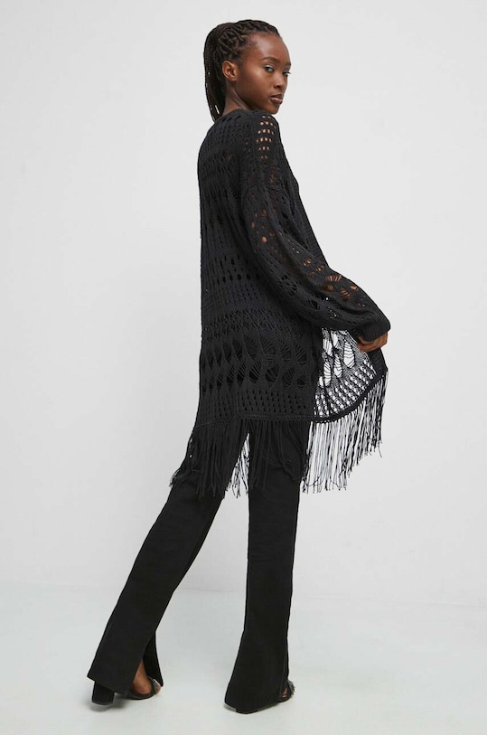 Kardigan damski z fakturą kolor czarny RS23.SWD601 czarny RS23