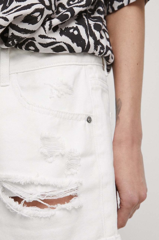 Szorty damskie jeansowe kolor biały biały RS23.SZDB16