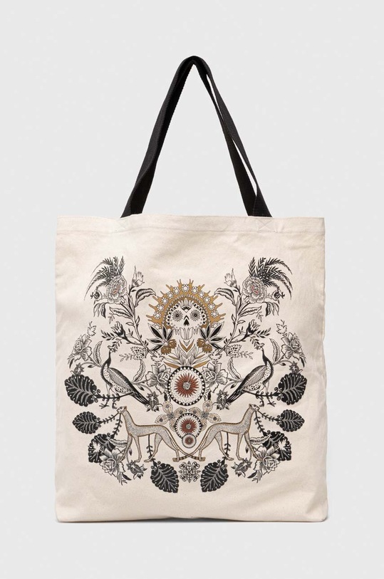 Torba bawełniana z nadrukiem kolor beżowy mieści A4 beżowy RS23.TCDB01