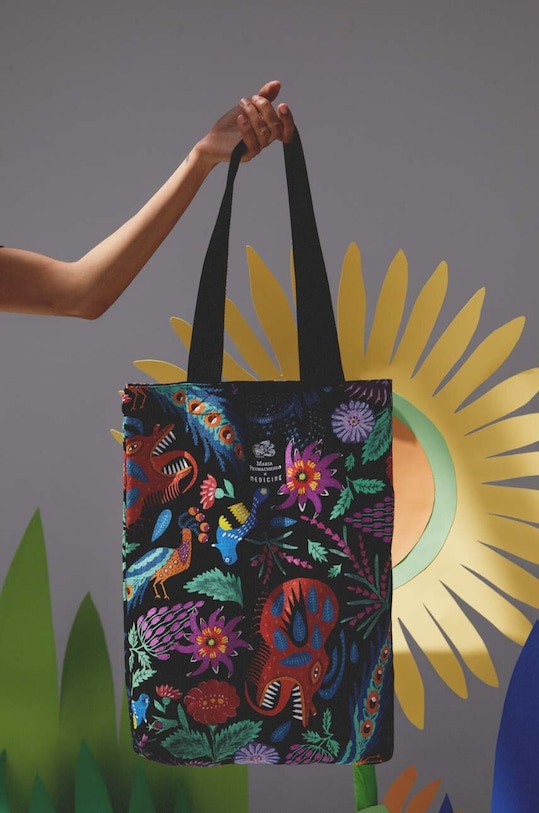 Torba bawełniana Maria Prymachenko x Medicine kolor czarny bez paska czarny RS23.TCDC51