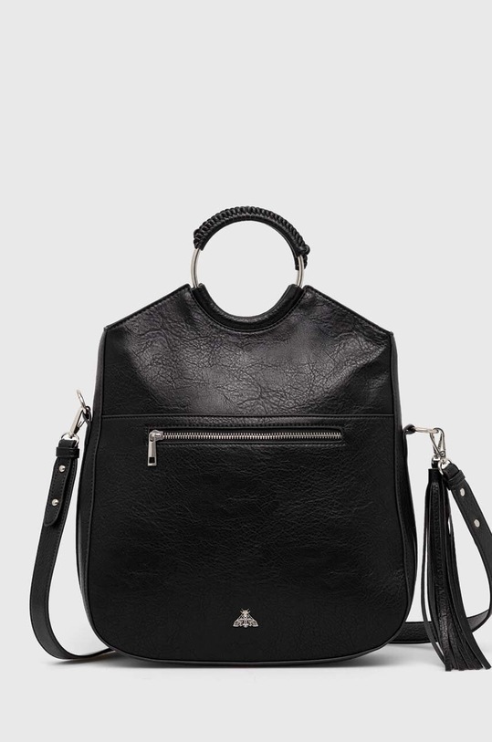 Torebka damska ze skóry ekologicznej kolor czarny mieści A4 czarny RS23.TOD304