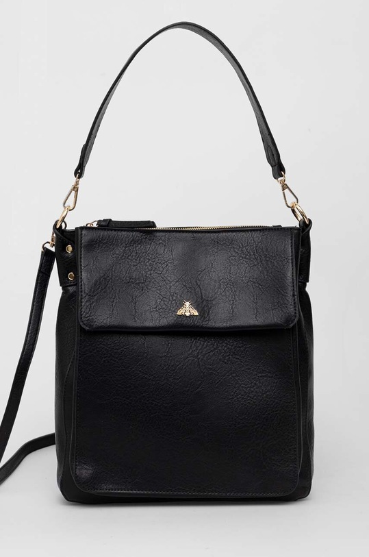 Torebka damska ze skóry ekologicznej kolor czarny mieści A4 czarny RS23.TOD517