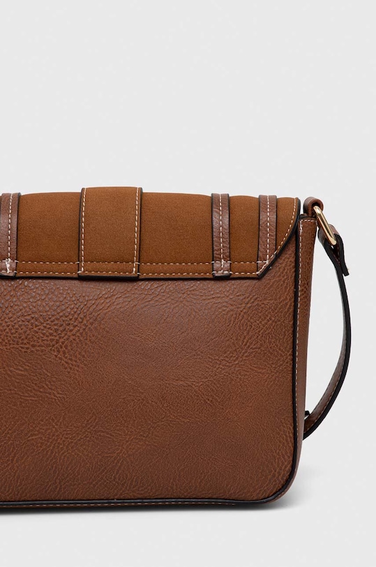 Torebka damska ze skóry ekologicznej i imitacji zamszu kolor brązowy brązowy RS23.TOD809