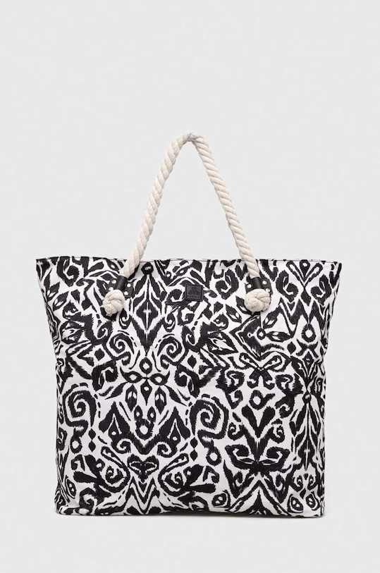 Torebka bawełniana damska wzorzysta kolor beżowy bez paska beżowy RS23.TODB08