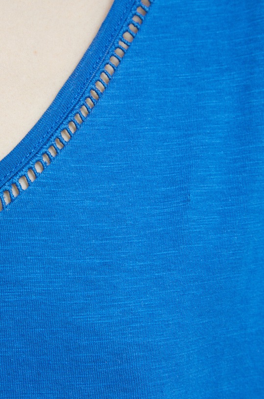 T-shirt bawełniany damski gładki kolor niebieski RS23.TSD070 niebieski