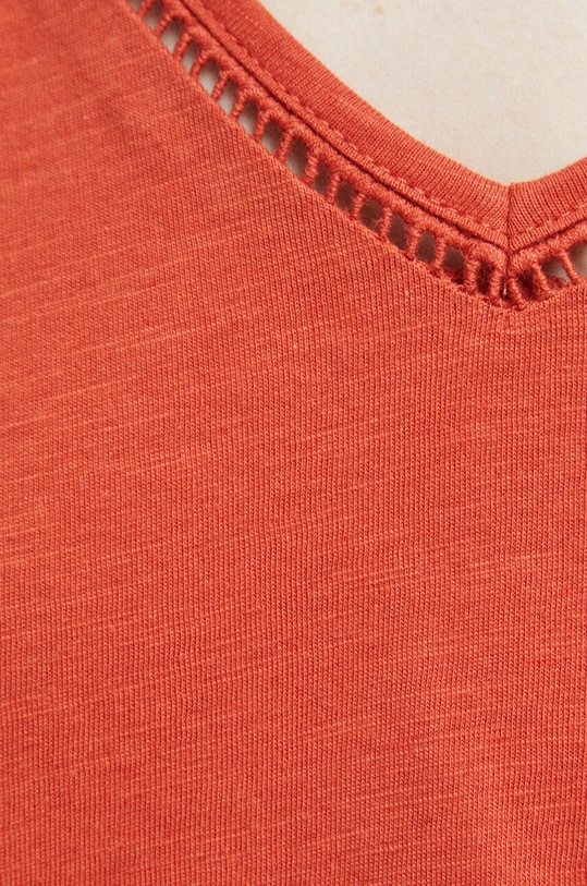 T-shirt bawełniany damski gładki kolor czerwony RS23.TSD070 czerwony