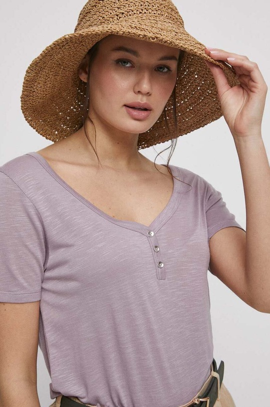 T-shirt damski gładki kolor różowy pozostałe różowy RS23.TSD090