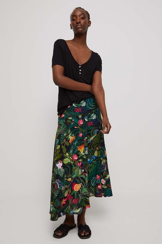 T-shirt damski gładki kolor czarny RS23.TSD090 czarny RS23