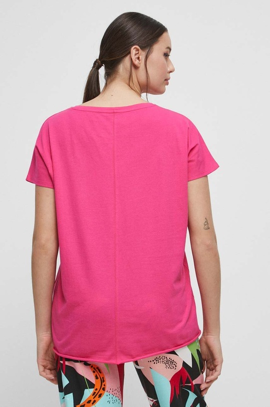 Odzież T-shirt bawełniany damski gładki kolor różowy RS23.TSD091 różowy
