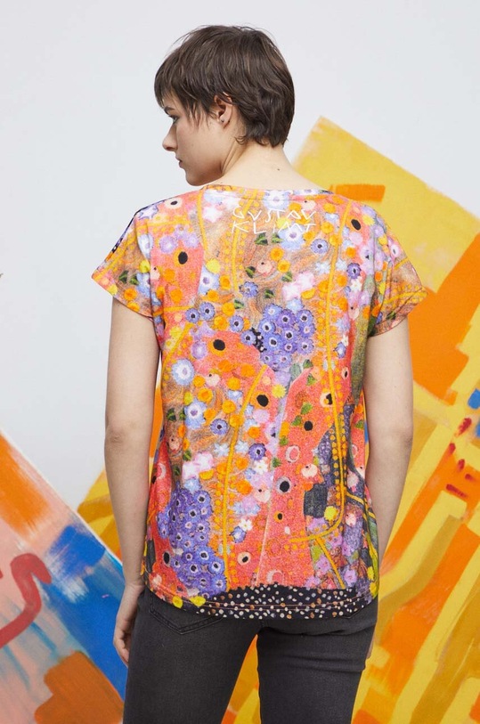 Odzież T-shirt bawełniany damski Eviva L'arte kolor pomarańczowy RS23.TSD257 pomarańczowy