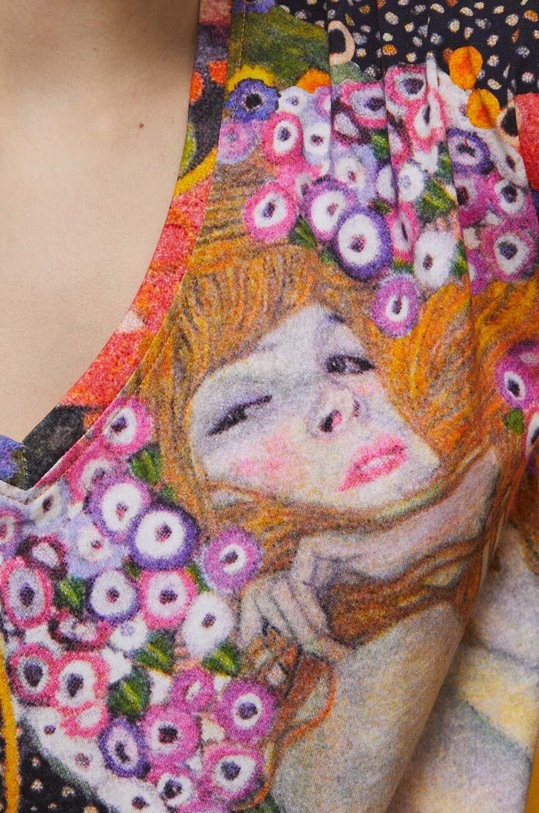 T-shirt bawełniany damski Eviva L'arte kolor pomarańczowy pomarańczowy RS23.TSD257