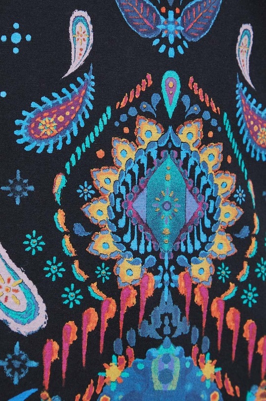 T-shirt bawełniany damski z nadrukiem kolor czarny RS23.TSD304 czarny