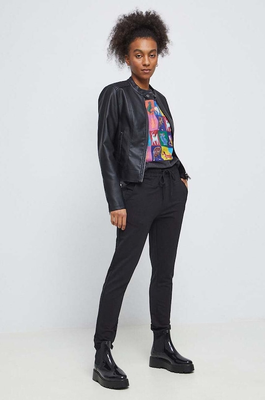 T-shirt bawełniany z kolekcji Koty kolor szary RS23.TSD356 szary RS23