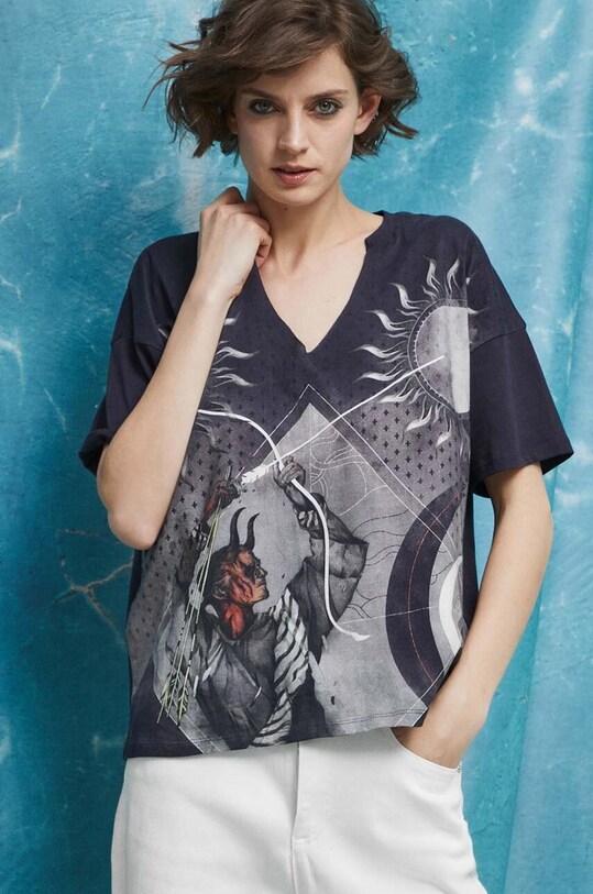 Odzież T-shirt bawełniany damski Medicine Artists kolor szary RS23.TSD451 szary