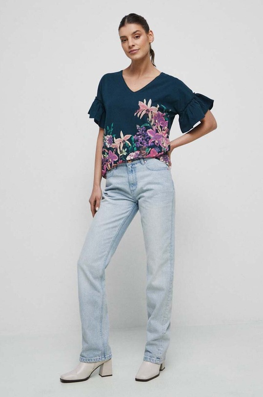 Tričko dámske tyrkysová farba RS23.TSD506 tyrkysová RS23